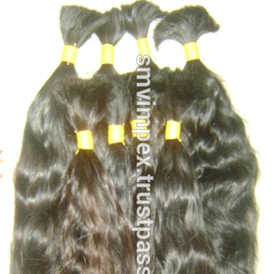 Extensiones de cabello a granel Remy de templo indio Natural sin procesar 100%, cabello humano de buena calidad, onda profunda suelta, calidad conocedores - Product Image 1