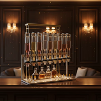 Distributeur de parfum haut de gamme doré, station de service multi-flacons pour 6/8/12 bouteilles de 200-750 ml, bouteilles en verre, présentoir DIY pour mariage