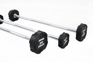 Fitness Free Weights Set Polyurethane <strong>Barbell</strong> with Straight and Curled Handles for Weightlifting - Product Image 6