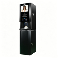 Distributore Automatico di Caffè da Banco Multimediale con 3 Bevande Calde e 3 Fredde, Macchina per Caffè Istantaneo a Doppia Temperatura con Pulsanti Touch