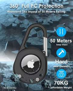 カーバッグキッズ用<span class=keywords><strong>GPS</strong></span>耐久性のあるAirTagキーチェーンケース防水アップルトラッカー屋外カラビナーホルダー - Product Image 4