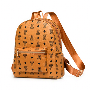 Custom Logo Design Large Capacity PU Leather Waterproof <b>Ladies</b> Luxury Men Women's Casual <b>Backpacks</b> - Product Image 1
