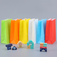 24*13*8cm sac cadeau en papier Kraft sac de bonbons alimentaire Boutique créatif couleur unie série papier Kraft anniversaire décor fête sac cadeau