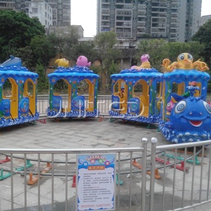<span class=keywords><strong>Train</strong></span> sur rail pour enfants en FRP, nouveau design, thème océan, attraction familiale pour centres commerciaux et fêtes foraines, 14 places - Product Image 6