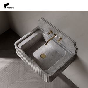 Tostone Évier en <span class=keywords><strong>pierre</strong></span> du Brésil en quartzite brun clair populaire Installation facile Bassin en marbre pour salle de bain intérieure Économies de main-d 'œuvre - Product Image 4