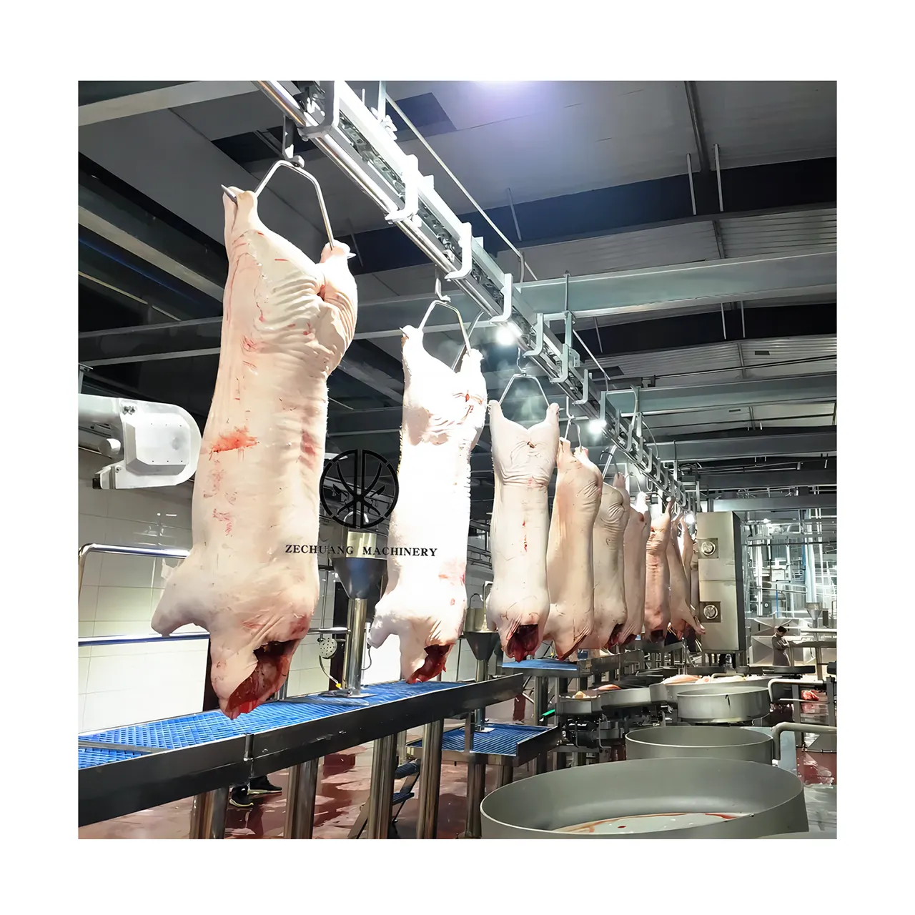 Fabrieksprijs Aangepast 50 Varkens Per Dag Slachten Verwerkingslijn Slachthuis Apparatuur Gebruik Pneumatisch Platform