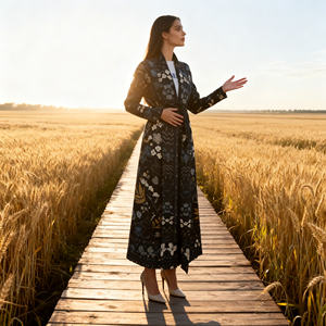 Robe Abaya en polyester brodée élégante de qualité supérieure pour femmes musulmanes, fournisseur en gros sur mesure de Chine - Product Image 4