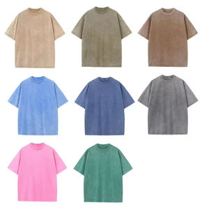 Custom <b>Graphic</b> Drop Shoulder <b>Vintage</b> <b>Tees</b> T Shirts Printed Men's Distressed Acid Wash T-shirt Men Oversized Tshirts - Product Image 4