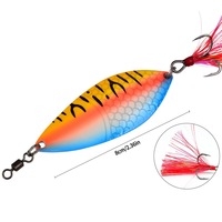 Cuillère de pêche robuste de 28g avec émerillon anti-accrocs, leurre métallique à action oscillante pour la pêche en mer, longue portée, appât dur