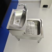 Évier de nettoyage en acier inoxydable 304/201 à prix usine, finition brossée mate, autoportant pour cuisine commerciale