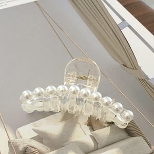 Simple élégant bijoux <span class=keywords><strong>perle</strong></span> pinces à cheveux clair Transparent <span class=keywords><strong>perle</strong></span> griffe pinces <span class=keywords><strong>pour</strong></span> femmes filles dames couleur - Product Image 6