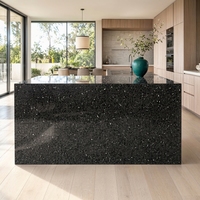 Dalle de terrazzo en pierre naturelle, comptoir de luxe en terrazzo, projet d'aménagement intérieur commercial moderne