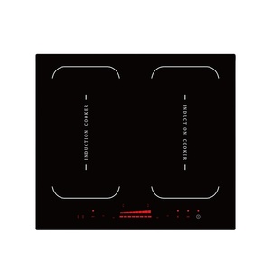 Table de cuisson à induction encastrable 4 brûleurs 2 zones flexibles avec commande tactile par capteur 7200W haute puissance pour usage domestique en cuisine - Product Image 2