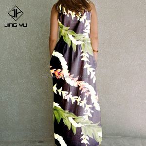 Robes pour femmes Puletasi samoanes d'été de qualité supérieure, vêtements formels à fleurs personnalisées, élégantes, élastiques, maxi robe hawaïenne à fleurs d'hibiscus - Product Image 2