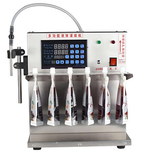 Petite machine de remplissage semi-automatique pour sachets à bec verseur, idéale pour la production de mini-emballages liquides en usine domestique - Product Image 5