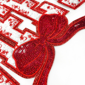 Fashionable <strong>WIFEY</strong> Chenille Patch with Bow Design DIY Decoration for Clothing T-shirts Jackets and <strong>Hoodies</strong> - Product Image 3