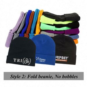 Bonnets d'hiver en acrylique de haute qualité, bonnets personnalisés, matière tricotée douce, bonnet sans revers, bonnet d'hiver - Product Image 3