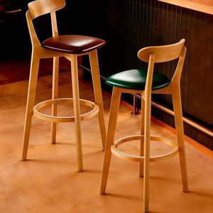 Modern Solid Wood Bar <strong>Stool</strong> with Customizable Height and Four-Legged Base Simple Design for <strong>Dining</strong> and Island Table Use - Product Image 3
