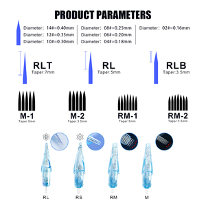 เข็มสักแบบใช้แล้วทิ้งปลอดเชื้อ RL RM RS M1 สำหรับการแต่งหน้าถาวรและอุปกรณ์ศิลปะบนร่างกาย - Product Image 3