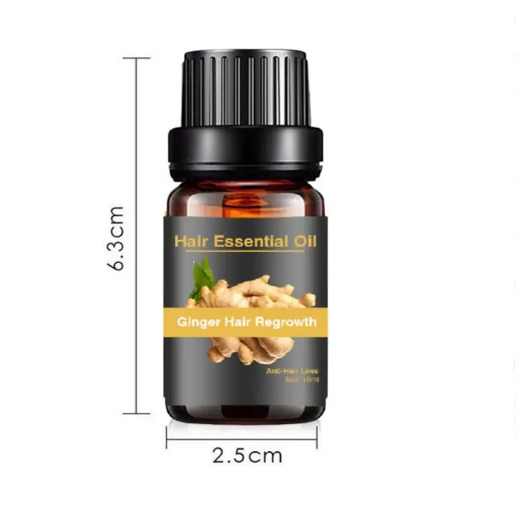 Huile de gingembre et gingembre au gingembre, liquide de traitement pour la perte de cheveux, Anti-calvitie, naturelle, 10ML