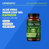 LIFEWORTH Capsules de gel de feuilles d'aloe vera 180 mg 6 Free pour le soutien digestif