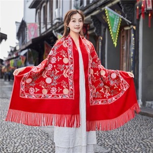Hot Selling Paisley Imitation <strong>Pashmina</strong> Shawl Wrap Women Vintage Jacquard <strong>Pashmina</strong> Rave Scarf With Fringe for Evening <strong>Wedding</strong> - Product Image 5