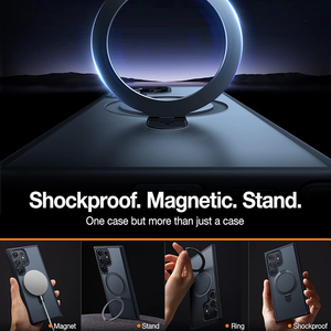 Funda con soporte de anillo magnético con soporte de anillo para <span class=keywords><strong>Samsung</strong></span> <span class=keywords><strong>Galaxy</strong></span> S24 Ultra Plus, funda translúcida con soporte de anillo - Product Image 4