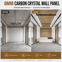 Panneau mural en cristal de carbone moderne, ignifuge, imperméable et robuste, pour bureaux, hôpitaux et projets commerciaux