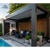 Pergola bioclimatique Sweet Home à toit rétractable en aluminium, auvent motorisé à lames orientables, gazebo extérieur, protection contre les UV, imperméable