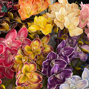Fleur artificielle d'orchidée Cymbidium, fleur en soie, décoration intérieure, décoration de mariage, décoration de la maison, style européen - Product Image 1