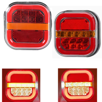 2 pièces Feux arrière LED 4 pouces Gauche Droite, Feu stop, Feu de plaque d'immatriculation, Clignotant 12V 24V OLIVER pour Remorque, Fourgon, Bus, 4x4