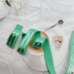 Alta elasticidad 18mm patrón plano colores verdes correas trenzadas bandas elásticas 100 200 yardas en rollo accesorios de sujetador textiles para el hogar - Product Image 4