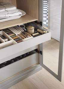 Armadio Minimalista Moderno in Melamina con Vetro, Su Misura, Salvaspazio, Ecologico, Combinazione per Camera da Letto, Economico e Compatto - Product Image 6