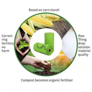 Environmentally Friendly No Plastic Pet Garbage <b>Bag</b> Roll <b>Compostable</b> PLA+PBAT+Corn Starch Gravure Printed Household Pet Poop <b>Bag</b> - Product Image 3