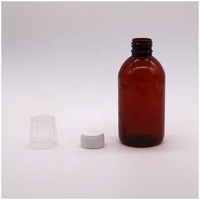 250ml Ovale Ambre Prescription Pharmacie Transparent Bouteilles PET Liquide Médecine Échelle Conteneur avec Couvercle Bouteille Sirupeuse