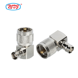 Adaptor Konektor Konverter RF Coaxial UHF <span class=keywords><strong>PL</strong></span>-259 Male ke BNC Female 90 Derajat, Bahan Kuningan, Pasokan Produsen - Product Image 6
