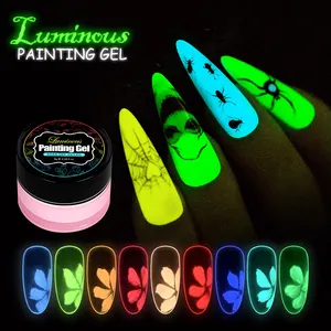 Prezzo di fabbrica all'ingrosso glow in the dark effetto pittura UV LED Gel per unghie per il disegno