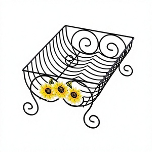 Flower Design Double Tier Customizable Size Metal Iron <b>Kitchen</b> Storage Drainer <b>Rack</b> for Home Hotel Use - Product Image 1