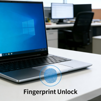 Laptop Aziendale OEM I5 I7 14.1-16 Pollici Display IPS Corpo in Metallo Tastiera Inglese Sblocco con Impronta Digitale Ventola di Raffreddamento ad Alte Prestazioni