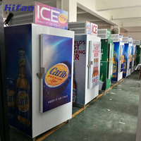 Congélateur commercial 650L pour glace, refroidissement par ventilateur, 80 sacs, contrôle numérique de la température, présentoir à glace