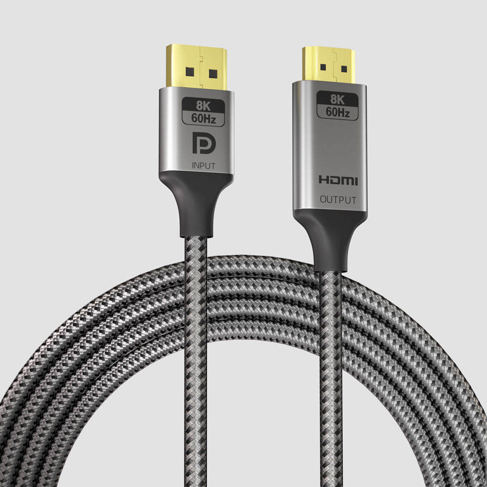 Gray DP to HDMI Cable