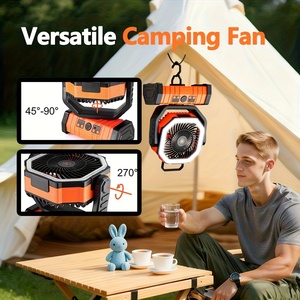 Ventilateur de tente portable F6, 20000mAh, rechargeable par USB, oscillant à quatre vitesses, avec éclairage LED, pour le camping - Product Image 3