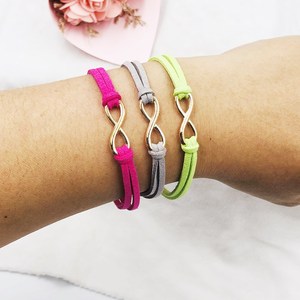 Fabricant fait à la main argent or <span class=keywords><strong>signe</strong></span> de l'<span class=keywords><strong>infini</strong></span> <span class=keywords><strong>bracelet</strong></span> à breloques en cuir suédé cordon de corde <span class=keywords><strong>bracelet</strong></span> à breloques <span class=keywords><strong>infini</strong></span> pour femmes - Product Image 5