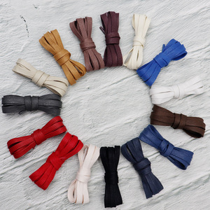 Lacets plats en coton ciré personnalisés de 8 mm, couleur unie - Lacets plats cirés de qualité supérieure pour baskets blanches et chaussures en <span class=keywords><strong>toile</strong></span>, vente en gros - Product Image 2