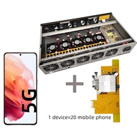 Système de Farming de Téléphones 14 Fans Box, Boîtier de Farming de Téléphones 20 Postes avec OTG, Carte Mère de Téléphone pour Farming, Mémoire Personnalisée Utilisée