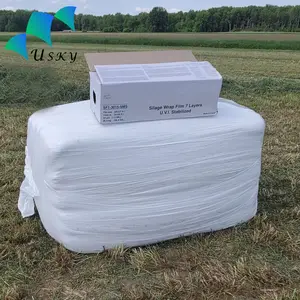 30x1250x1.2MIL 3 polegada núcleo interno Verde Preto Branco Silagem Agricultura Hay Bale Wrap Silage Stretch Film