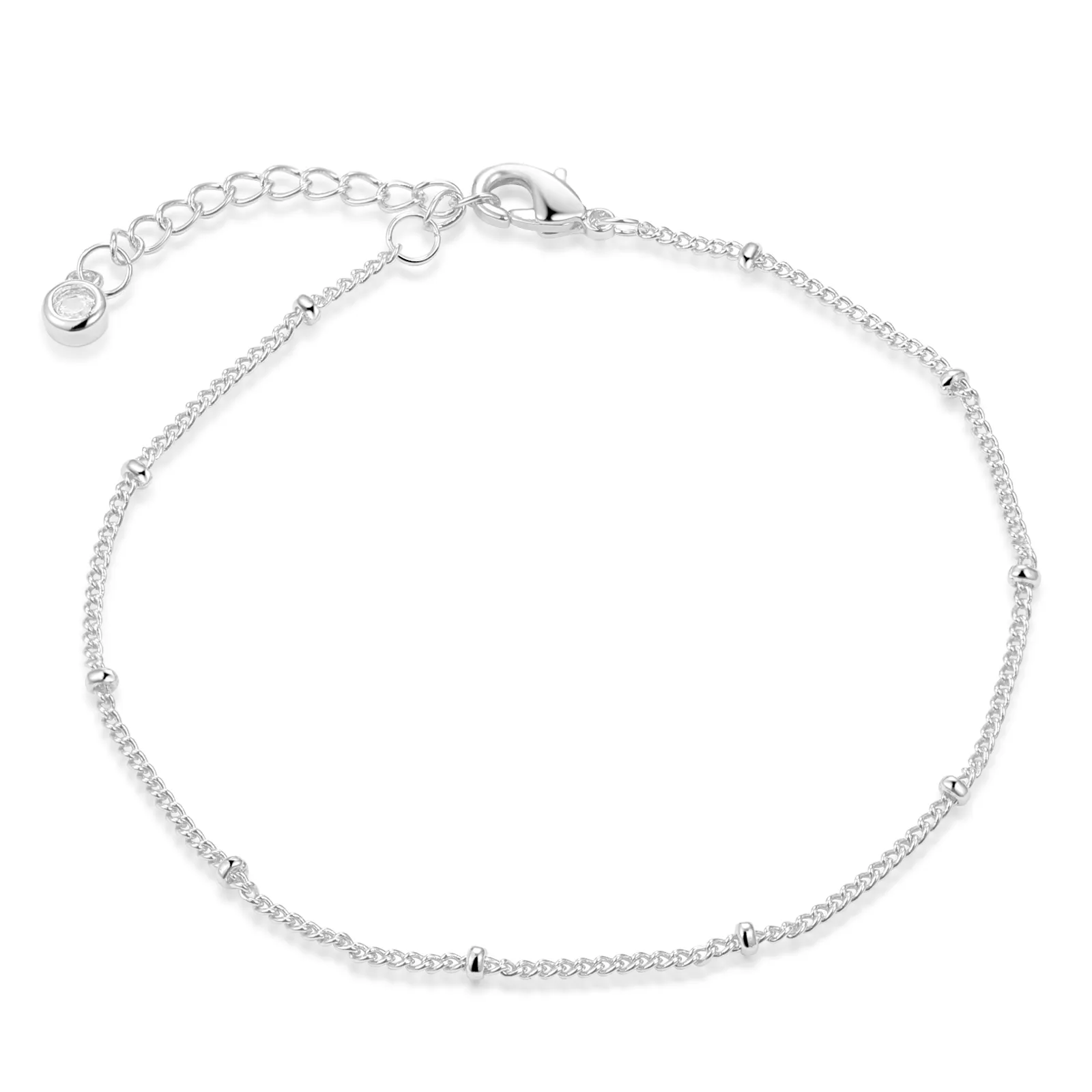 Bracelet en cuivre plaqué or rose, pour femmes, chaîne perlée, simple et tendance, nouvelle collection été