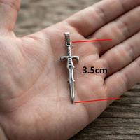 Pendentif poignard en acier inoxydable, mini-sceau de dragon, breloque collier épée pour hommes et femmes, idée cadeau amulette gothique