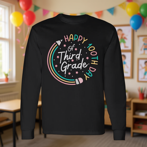 Camiseta de manga larga para celebrar el 100.º día de clase de tercer grado, para profesores, celebración escolar - Product Image 3