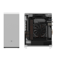 Boîtier PC Mini-ITX Micro ITX en aluminium argenté, petit boîtier de jeu avec double PCI inversé 3.0